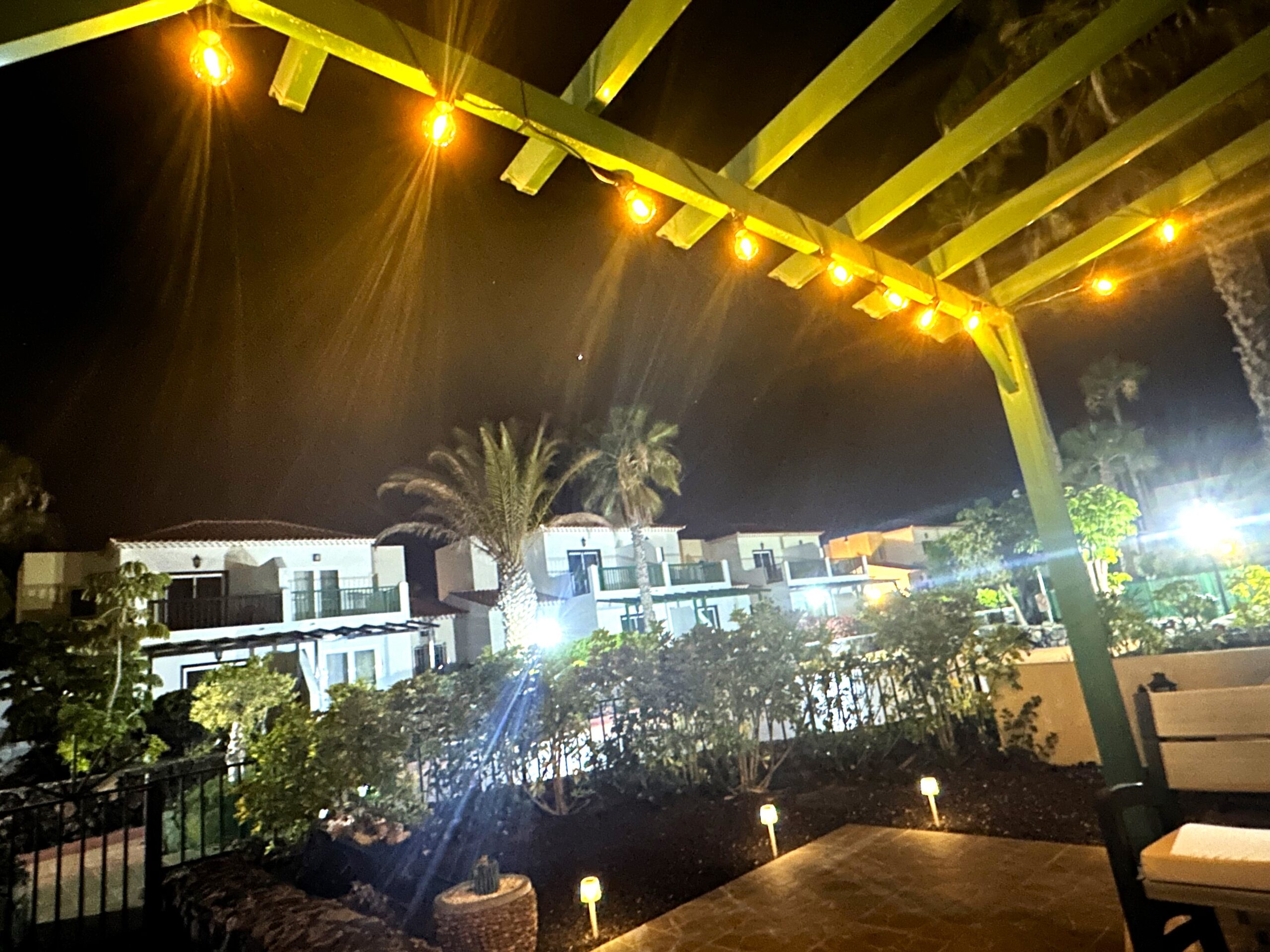 tenerifehause.com seating area with romantic lighting for your evenings